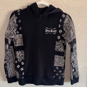 Dogg Supply by Snoop Dogg Youth Hooded Pullover 10/12 Black Bandana Paisley